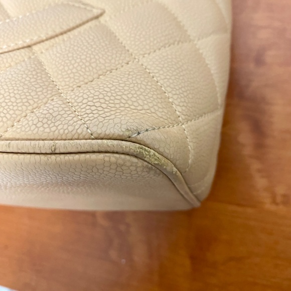 Chanel Medallion Beige Leather Monogram Tote with Gold Trim Authentic - Picture 12 of 15